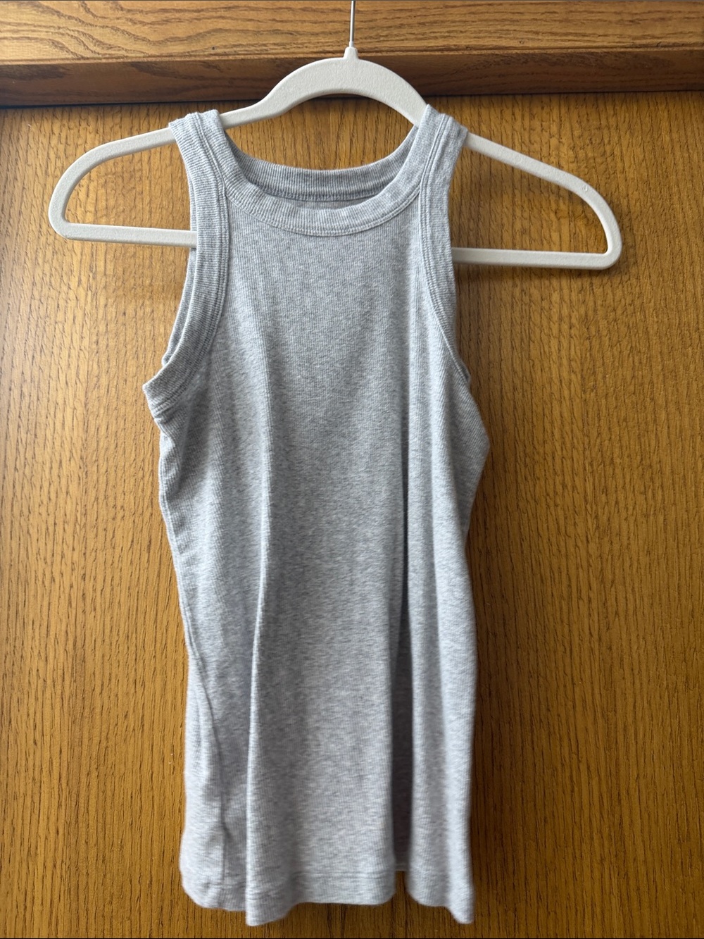 LOFT Light Gray Ribbed Bandeau Tank